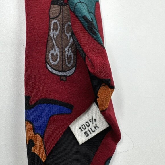 Vintage Hopalong Vicky Davis Fancy Boots Silk Necktie USA Made Neck Tie - Picture 3 of 6